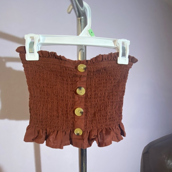 PacSun Tops - Pacsun Ruffled Brick Red Tube Top